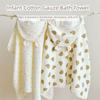 Soft Texture Infant Hooded Towel Wrap Blanket Bear Printed Baby Swaddle Cloth  Baby Wrapping