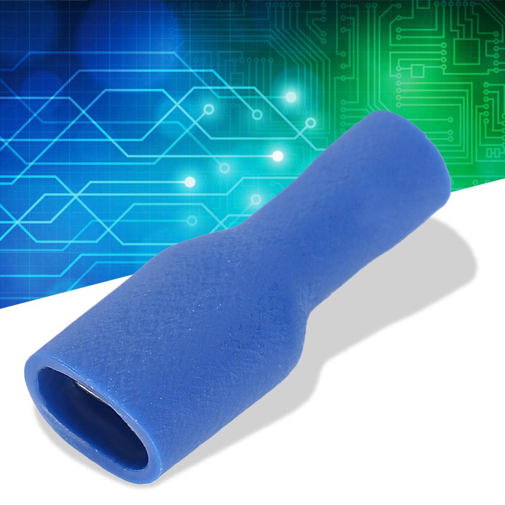 1000Pcs FDFD2250 Blue PVC All Insulation Wire Connector Female Terminals for Electric Engineering