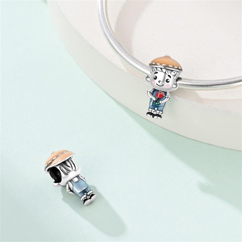 Couple Series Copper Cute Girl Bead Boys Jewellery For Diy Original Charm Bracelet Women Commemoration Day Gifts