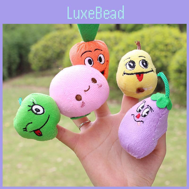 Apple Plush Finger Puppet Set With Pp Cotton Filling For Kids Educational Play Special Characters Included