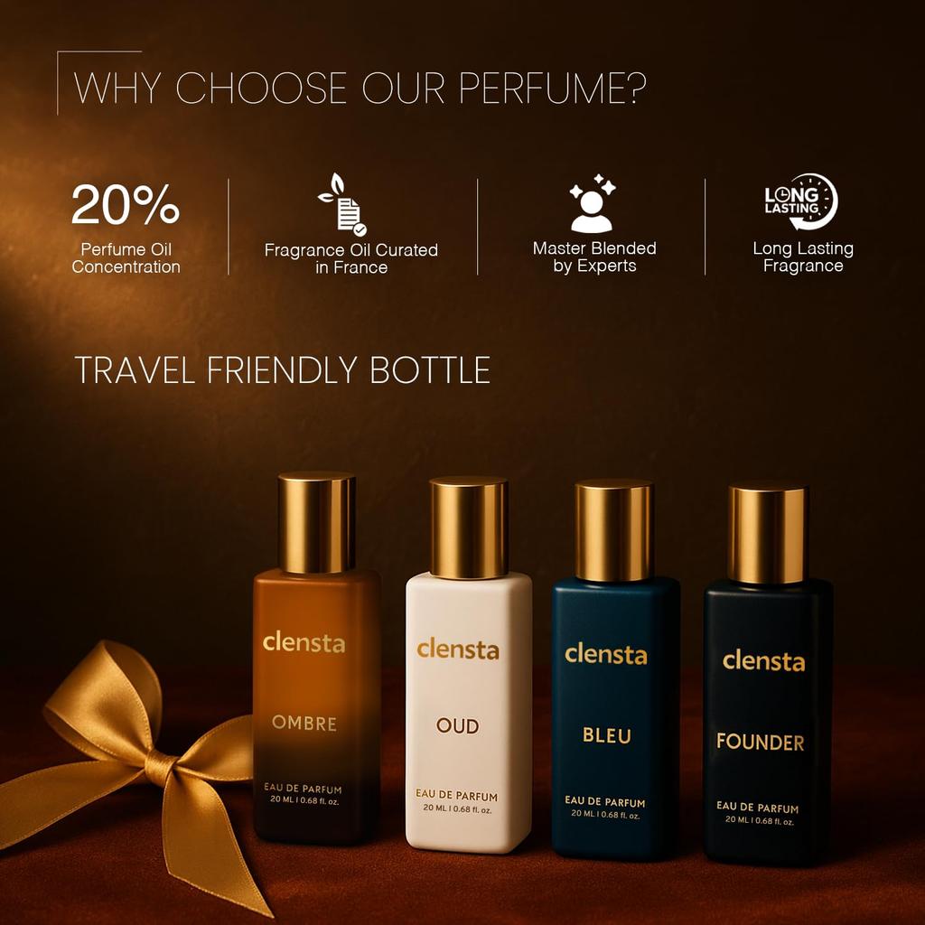 Luxury Long Lasting Perfume Gift Set for Man Pack of 4 x 20ml