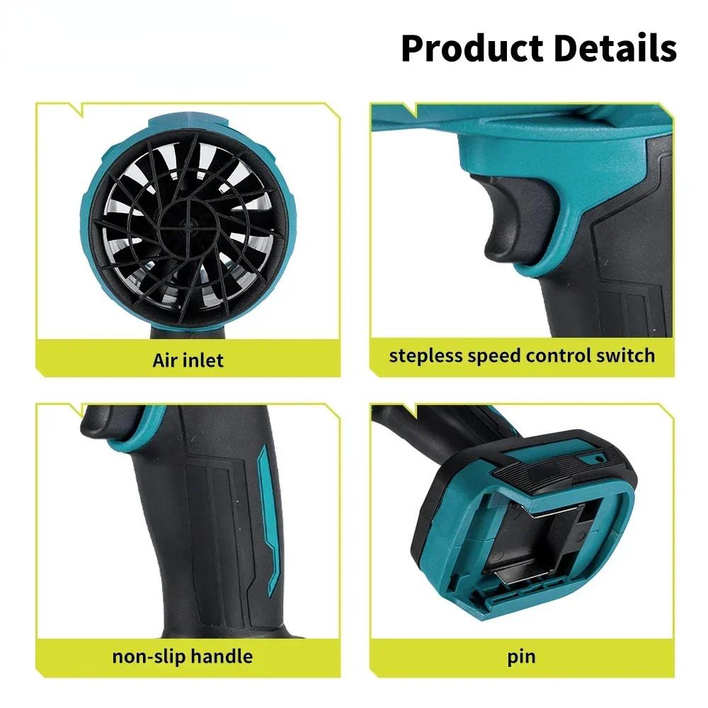 1000W Electric Turbo Jet Fan Blowers Cordless Portable Violent Hair Dryer High Power Dust Snow Leaf Cleaning Power Tool