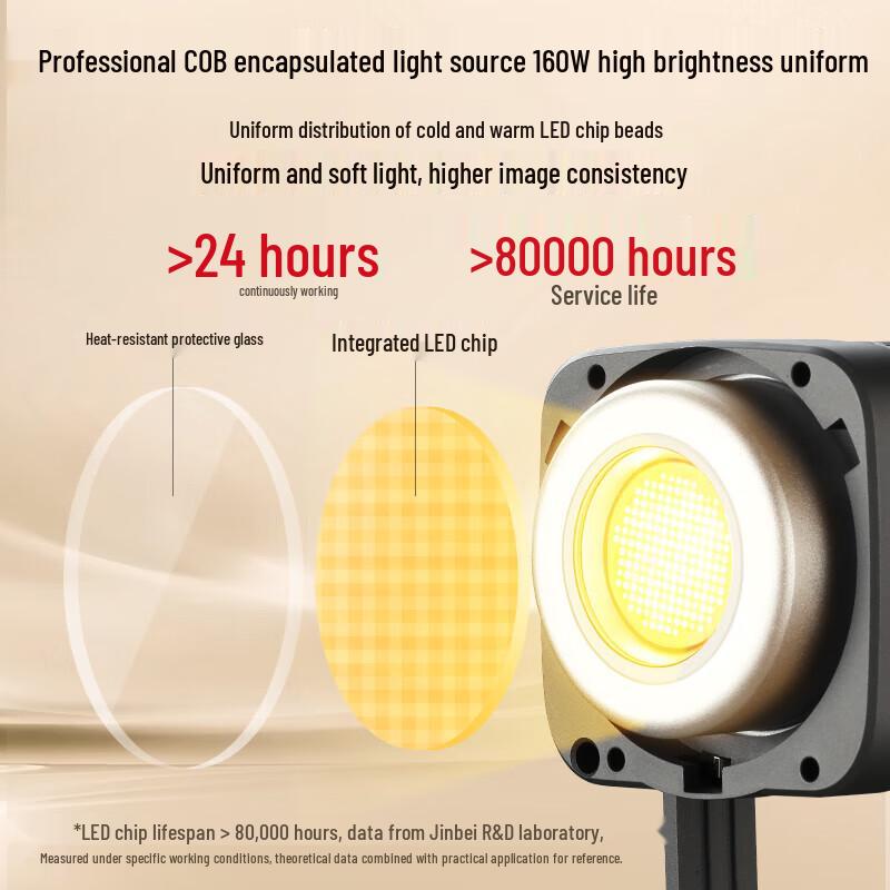 JINBEI JL160BI 160W Bi-color LED Video Light
