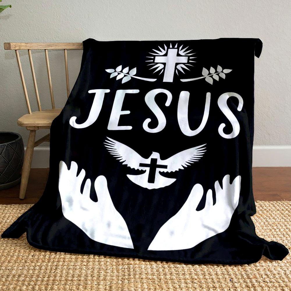 

Jesus Cross Dove Blanket Printed Blanket for Living Room Bed Couch lunch break Soft Cozy Blanket for Friend s festival Gift 80cm x 120cm