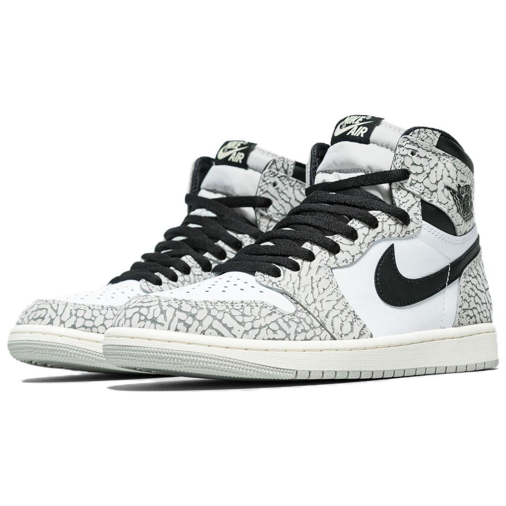 Air Jordan 1 Retro High OG GS White Cement Kids Sneakers Grey Tech-Grey Muslin FD1437-052