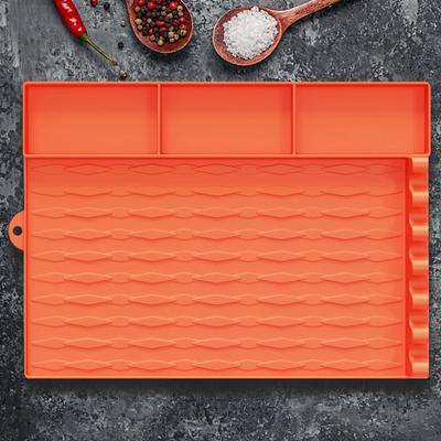 Tapis de Plaque chauffante en Silicone Résistant à la Chaleur, Outil de Cuisson Antidérapant pour Grill Blackstone, Protection de Plan de Travail de Cuisine