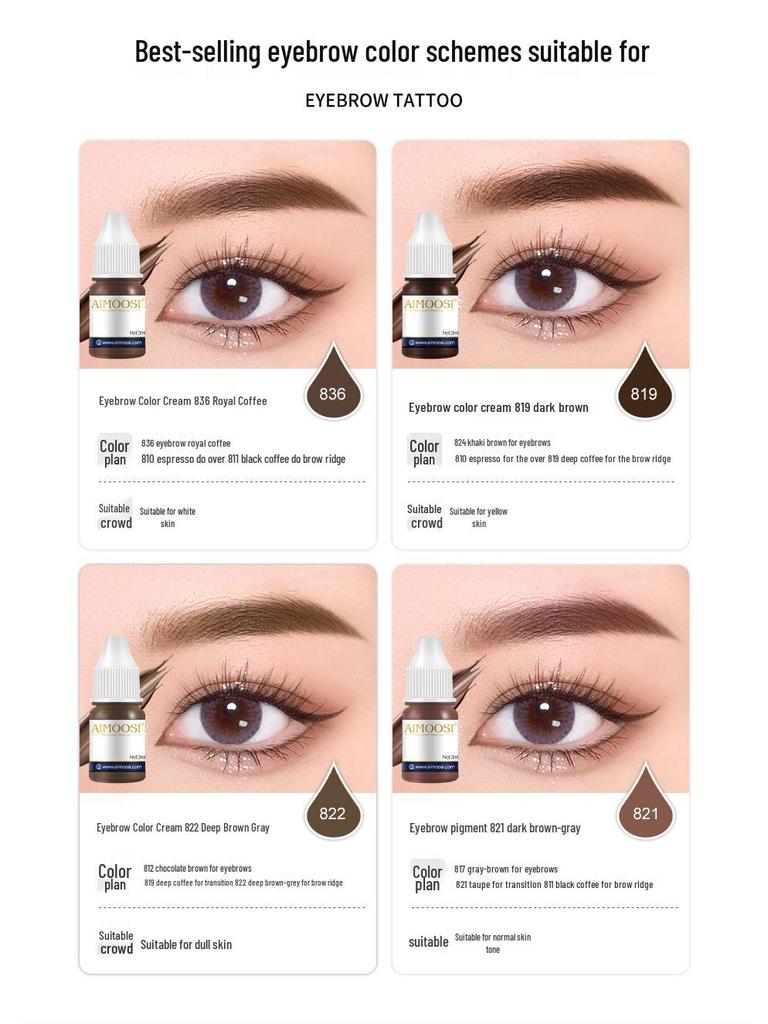 Semi-Permanent Makeup Pigment for Eyebrow Microblading and Lip Embroidery - Plant-Based Emulsion