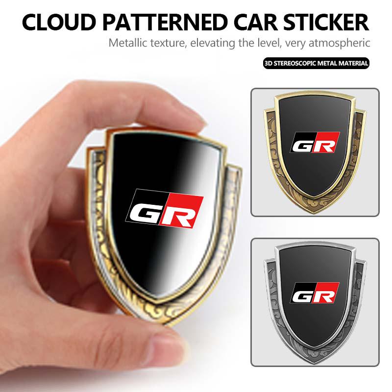 Car Styling 3D Shield Metal Emblem Badge Sticker Decoration Decal For Toyota GR MN Corolla Yaris Aygo Prius RAV4 Crown CHR Camry