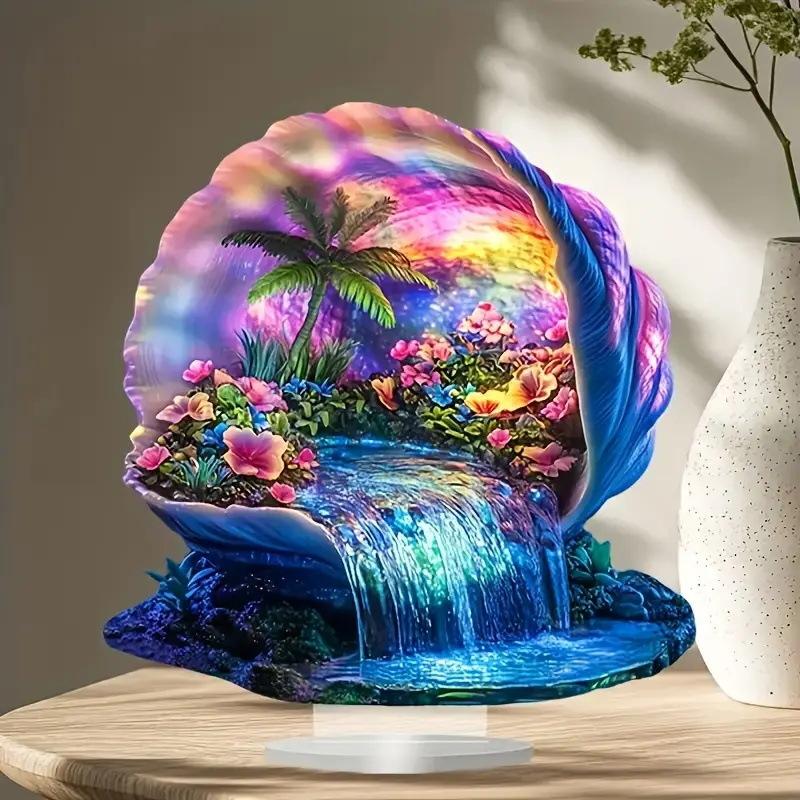 

2D Flat Bohemian Garden Spiral Acrylic Desktop Decoration, Suitable for wall decoration, porch, room, villa, accents Home, Hallway, or Workplace - Rus 20*19CM