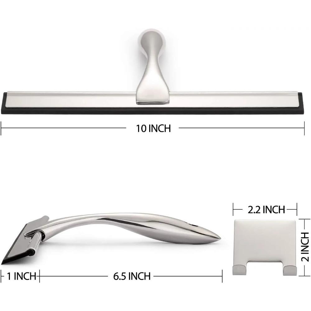 All-Purpose Shower Squeegee for Shower Doors Bathroom Window and Car Glass-Stainless Steel cleaning bathroom