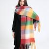 Winter Scarf Men Women Cashmere Warm Rainbow Hairy Pashmina Blanket Wraps Female Thick Soft Bufanda Tassel Shawl Poncho Echarpe