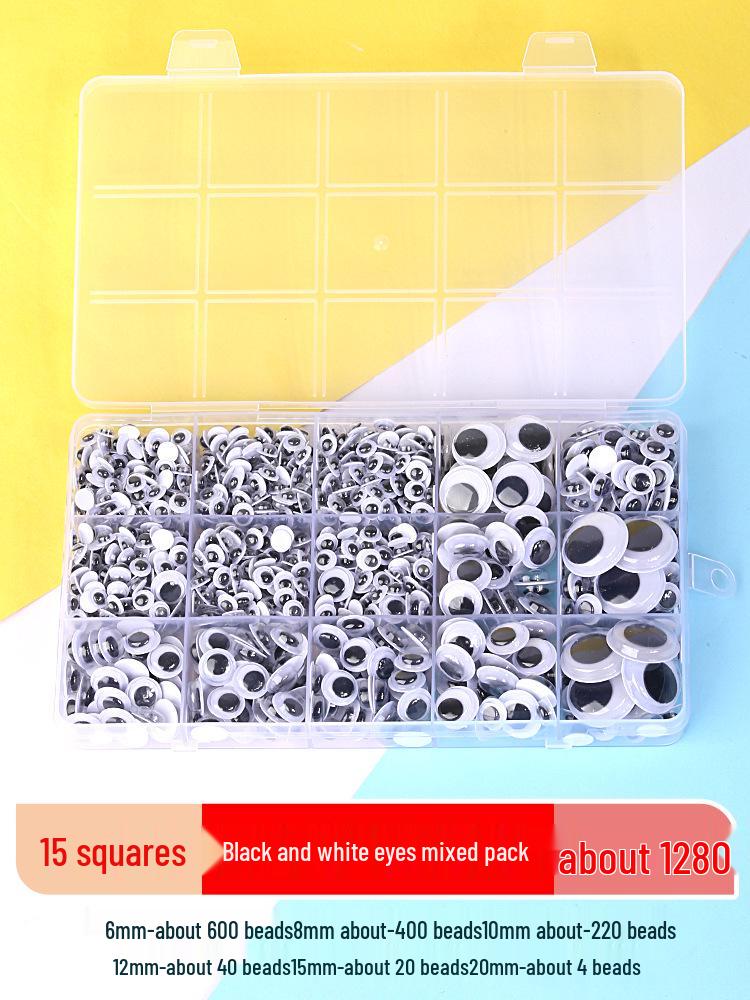 Kids' DIY Colored Eye Stickers for Crafting: Animal-Themed Black and White Eyeballs