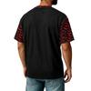 Men's Casual Corduroy Round Neck Lightweight Breathable Short Sleeve Top Halloween Print Lettering Design