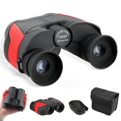 FOCUHUNTER 10x25 Compact Binoculars with Case and Focus BAK9 Prism for Adults and Children and Wheel, Multi-Coated Telescope, Waterproof,