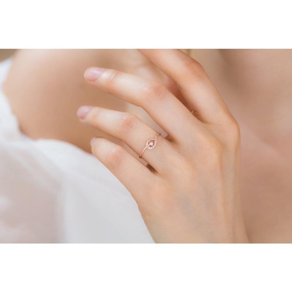 14K 18K Waterdrop Curve Cubic Ring