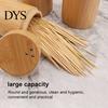 Toothpick Dispenser Storage Box Portable Dustproof Bamboo Large Capacity Round Tooth Pick Holder for Hotel