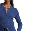 Polo Ralph Lauren Solid Color Cable Knit Short Sleeve Crew Neck Sweater Women Sweater Blue 211891643-009
