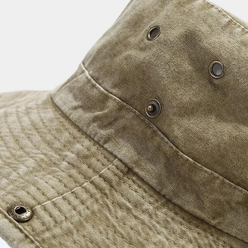 Kapelusz typu bucket z grubego dżinsu do polowania na dużą głowę dla mężczyzn kobiet kapelusz rybacki na podróże na zewnątrz wędkarstwo kowbojskie kapelusze kemping czapka przeciwsłoneczna Panama