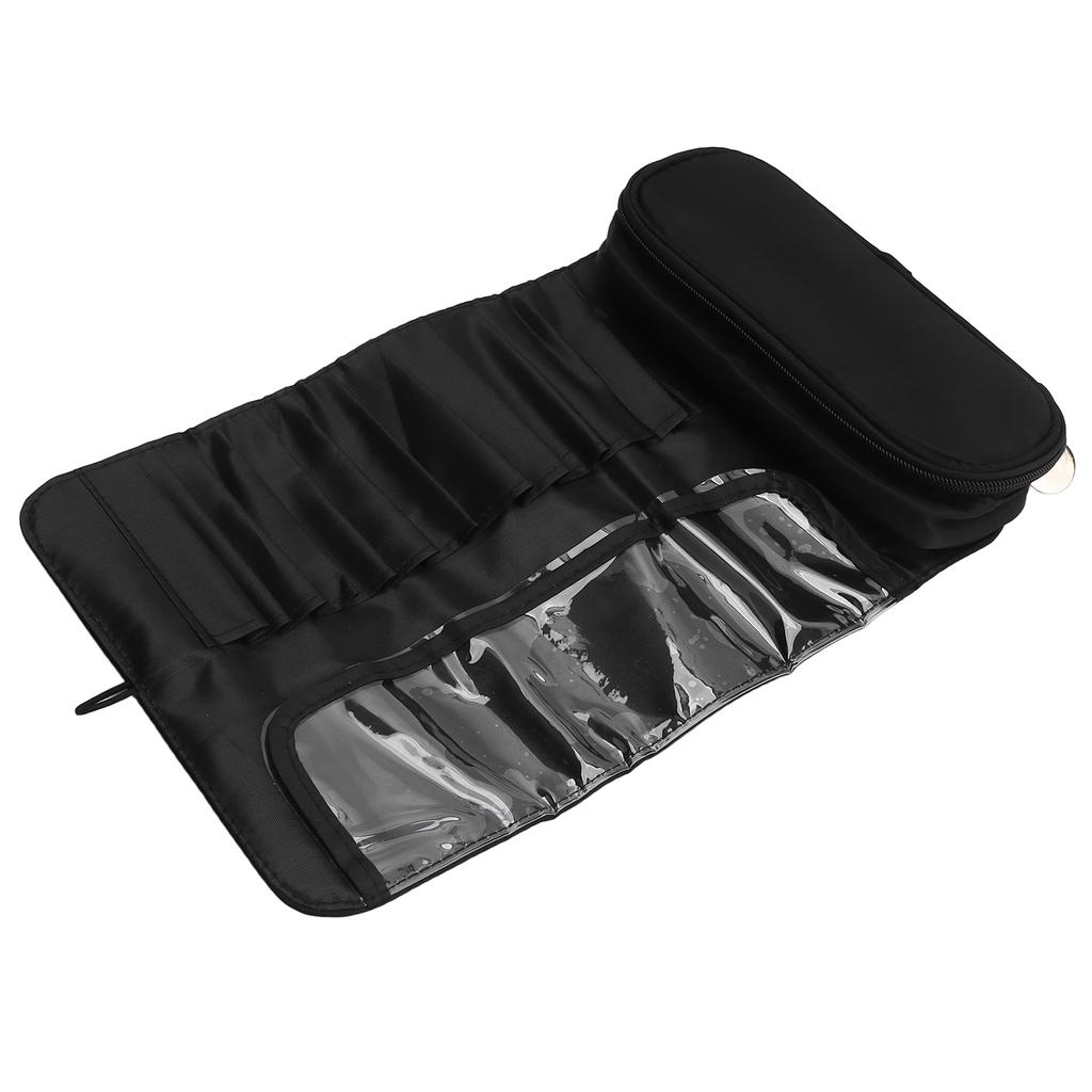 Geantă de Depozitare Machiaj Pliabilă Organizator Pensule Rezistentă la Praf Capacitate Mare Geantă Cosmetică de Călătorie Neagră