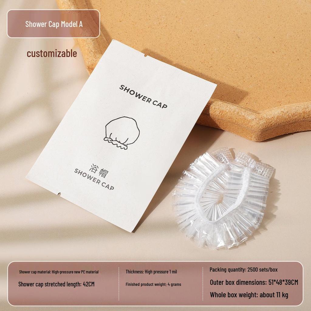 Thickened Waterproof PE Disposable Shower Cap for Hotels and Home