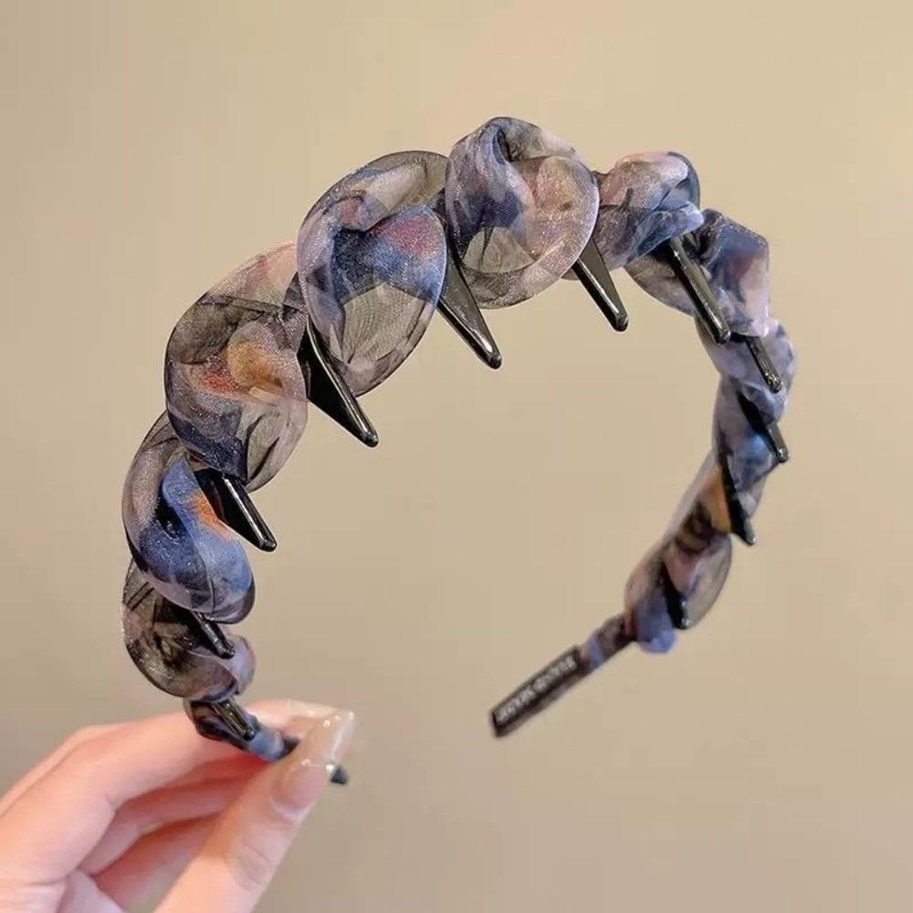 

Кружевная сетчатая повязка на голову с плиссировкой, милый гребень для волос для женщин и девушек Style 6