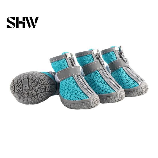 Pet Paw Protection for Running 4Pcs Non-Slip Dog Shoes, Breathable Mesh Boots, Waterproof Durable Rubber Soles Paws Protectors Small Dogs, Outdoor