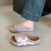 Fashion 2025 Spring and Summer New Women's Open-toe Slippers Slip-on Lazy Slippers Retro Platform Flip-flops