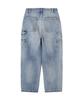 AVIREX UNIVERSAL OVERALL DENIM DOUBLE KNEE PAINTER Size Washed and PANTS, Men's, M, 369, Distressed, 783-5111201