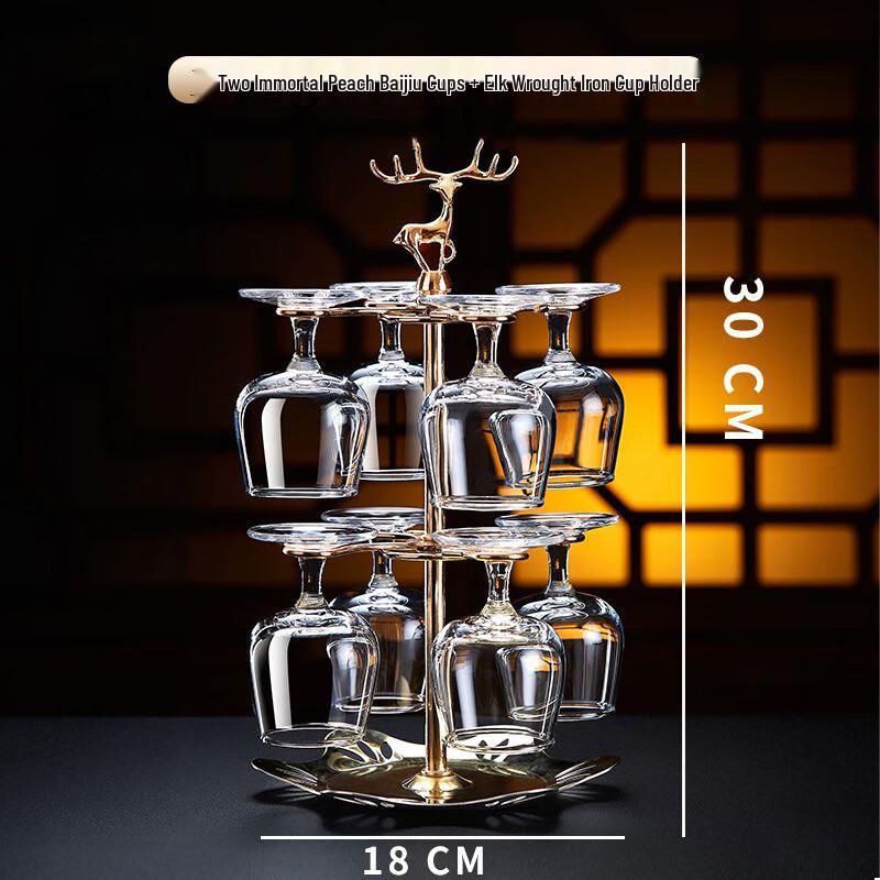 

Набор бокалов для красного вина на ножке Shangqi Fairy Peach с подставкой в виде лося