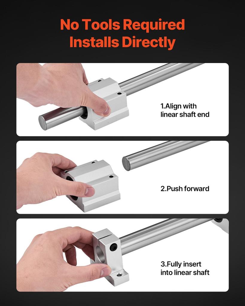 Linear Rail Kit, SFC25, 2Pcs 1000 mm (39.4 inch) Linear Motion Guide Rails and 4Pcs Bearing Slide Blocks, for DIY Engraving Machine Lathe Milling
