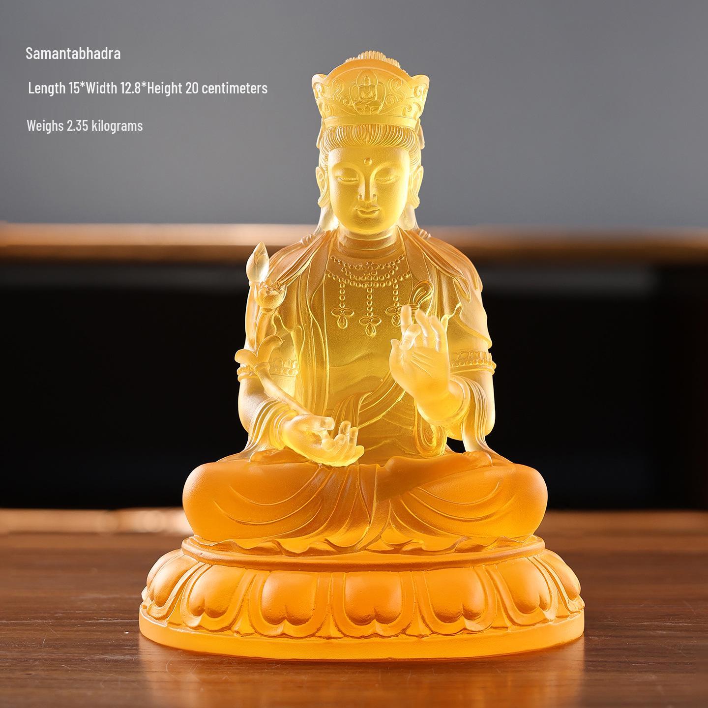 Lapis Lazuli Manjushri and Samantabhadra Bodhisattva Table Ornament