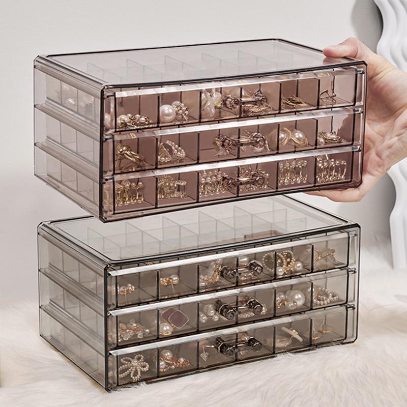 Dustproof Multi-layer Earring & Jewelry Organizer with 72 Grid Drawers