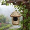 Weather-resistant Birdhouse Grass Woven Bird House, Outdoor Rustic Birdhouse, Hanging Hummingbird Hut, Natural Seagrass Garden Roosting Pocket