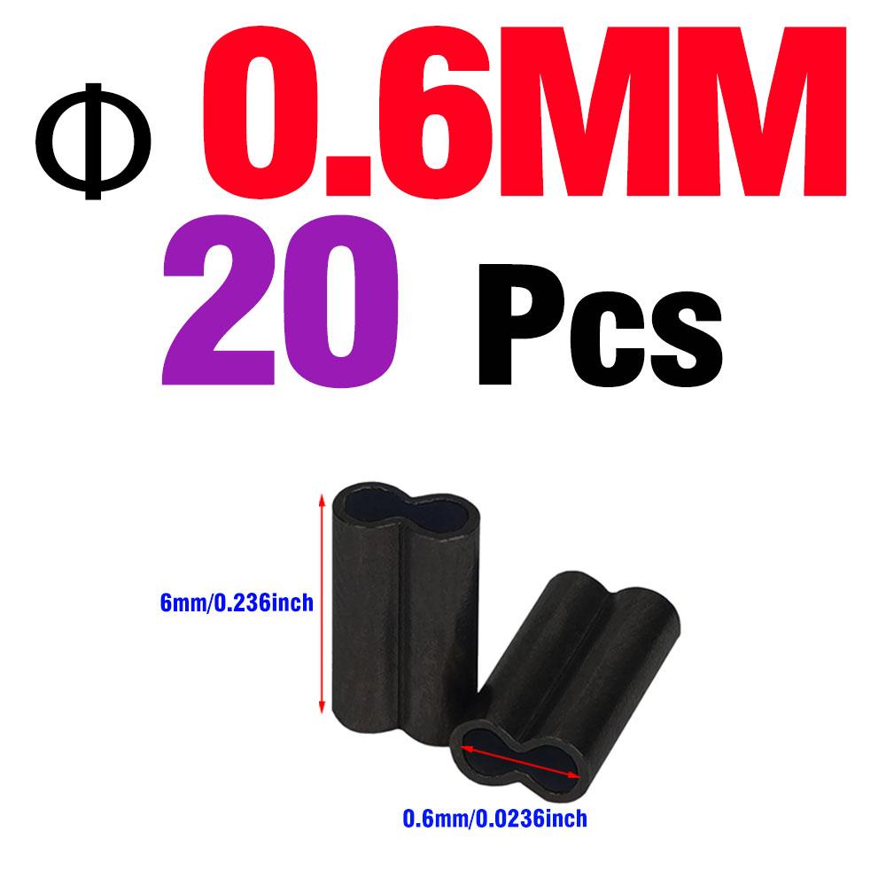 0.5mm 0.6mm 0.7mm Double Oval Fishing Line Crimping Tube Wire Crimp Connector Carbon Tube Fishing Crimp Sleeves Accessories