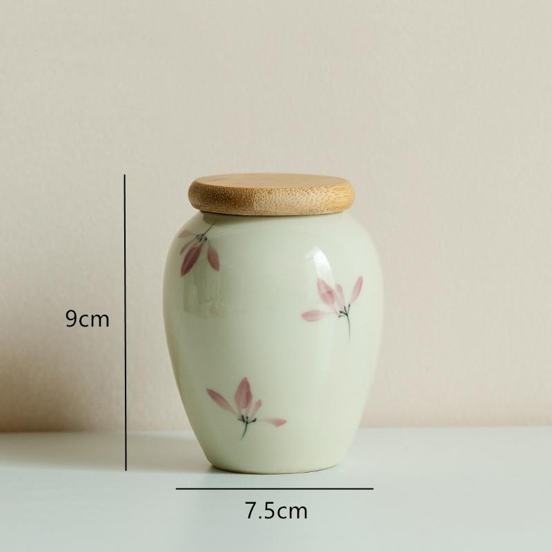 Chinese Handmade Orchid Pattern Tea Caddy Ceramic Sealed Tea Jar Coffee Candy Spices Containers Tea Boxes Storage Tank Teaware