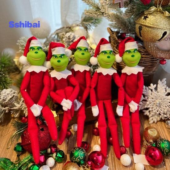 Christmas Elf Doll PVC Toy Eco-friendly Soft Texture Versatile Green Elf Ornament for Festive Decor