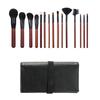 15-Piece Professional Makeup Brush Set With Natural Wool Bristles Wooden Handle Powder Contouring Blending
