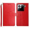 For Xiaomi 15 Pro Case with Wrist Strap Y Shaped Lines Imprint Leather Phone Cover