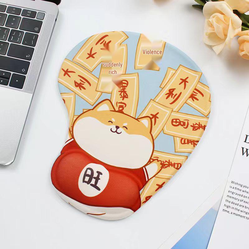 3D Cute Cartoon Silicone Wrist Rest Mouse Pad with Memory Foam