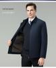 Brand Men's Cold-Proof Cotton Jacket: Autumn Winter Business Casual Non-Iron Warm Silk Coat for Middle-Aged Men