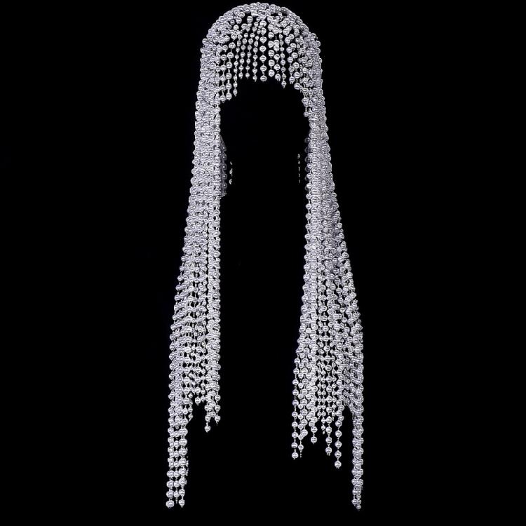 Shimmering Rhinestones Hair Jewelry Wedding Headpiece With Crystal Fringe Detailing For Bride Evening Event