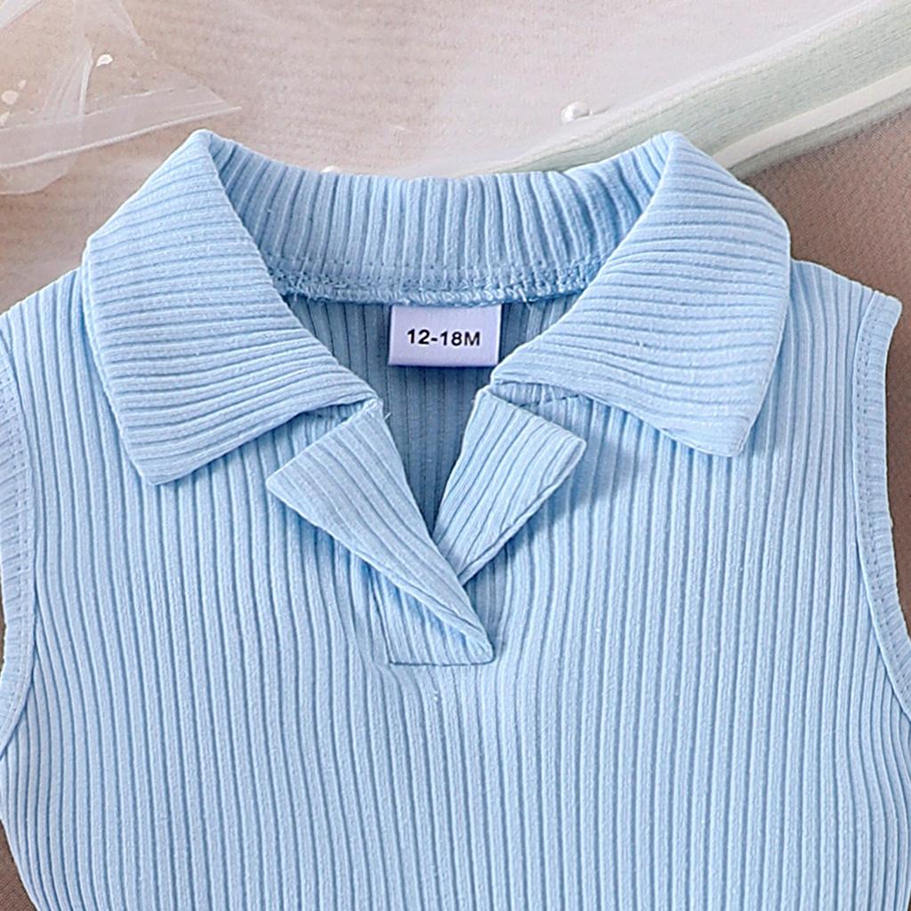 Girls Fashion Suit Summer Children's Lapel Sleeveless Top + Plaid Patchwork Trouser Skirt Suit