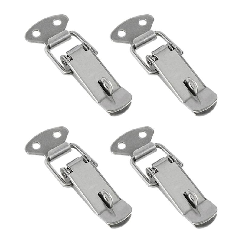 4 шт. Защелки для ящиков с простой установкой, нержавеющие металлические застежки, подпружиненные защелки, набор для ящиков для инструментов small