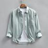 Japanese Style Cargo Mens Long Sleeved Shirts Spring and Autumn Casual Shirt Pocket Pure Cotton Button Shirt Daily Loose Top