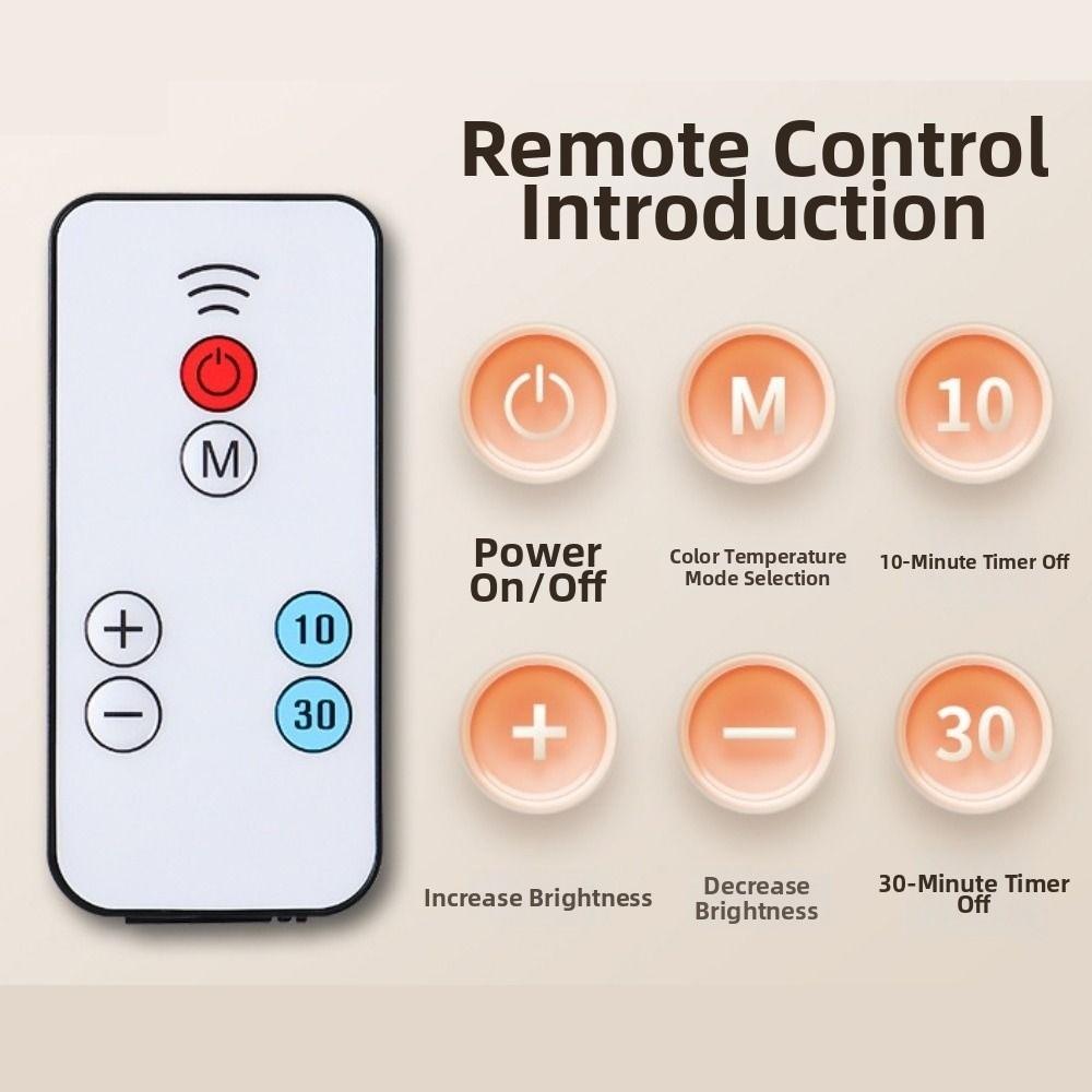 Eye Protection LED Touch Table Lamp 3/5 Color with Remote Control Dimmable Night Light Timed Adjustable Brightness