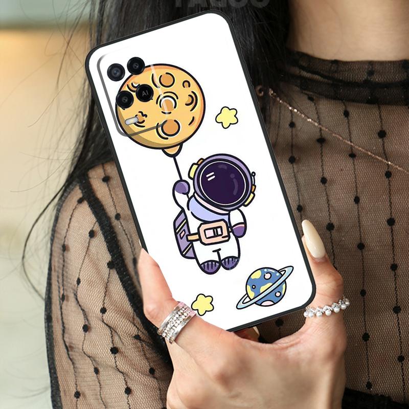 Astronaut Spaceship Case For Oppo A80 A60 A40 A17 A57 A77 A74 A54 A94 A78 A98 A18 A38 A58 A96 A76 A16 A15 A5 Pro