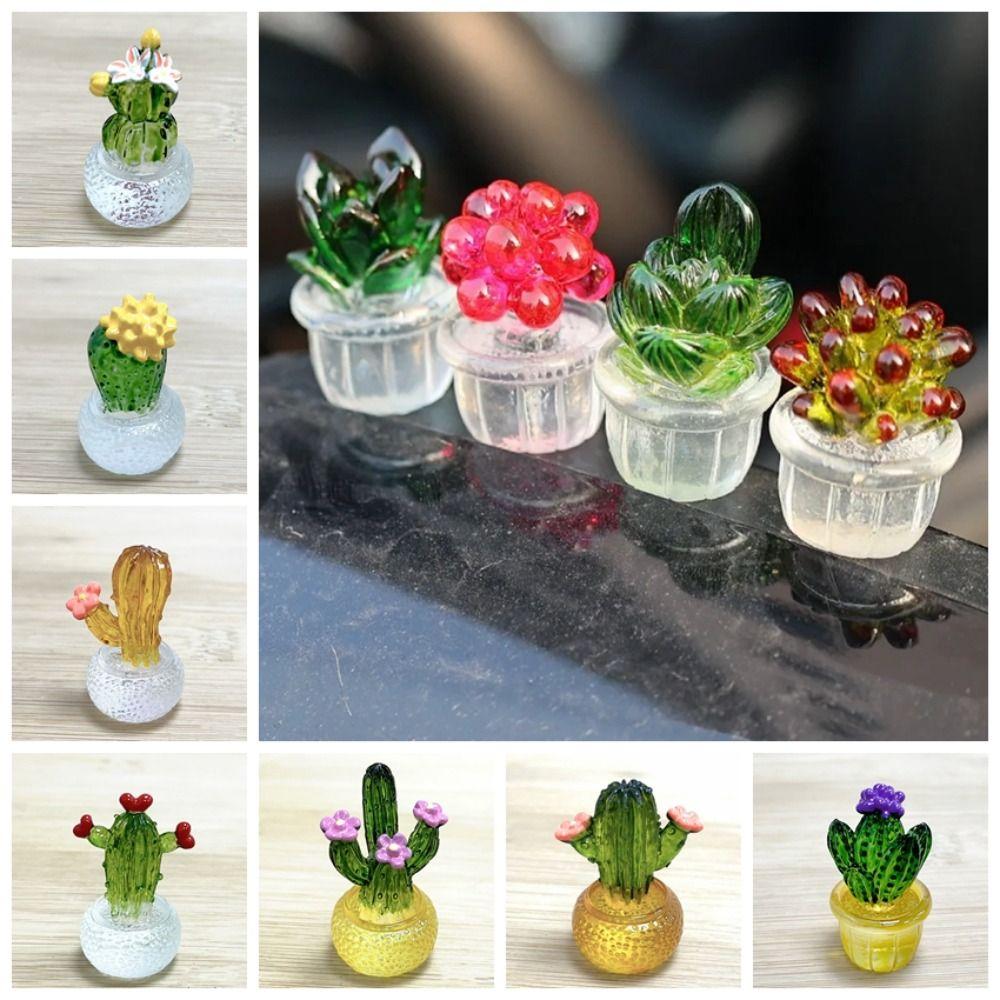 

Resin Crafts Cactus Bonsai Decor Cartoon Simulated Cactus Car Computer Decoration Style 6
