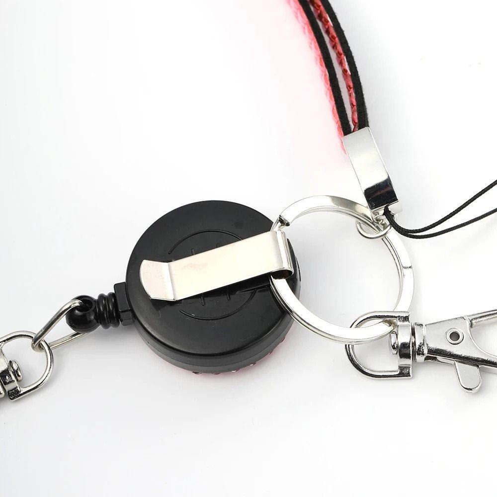 Necklace Strap Retractable Badge Reel Bling Crystal ID Card Holder  Office Supplies