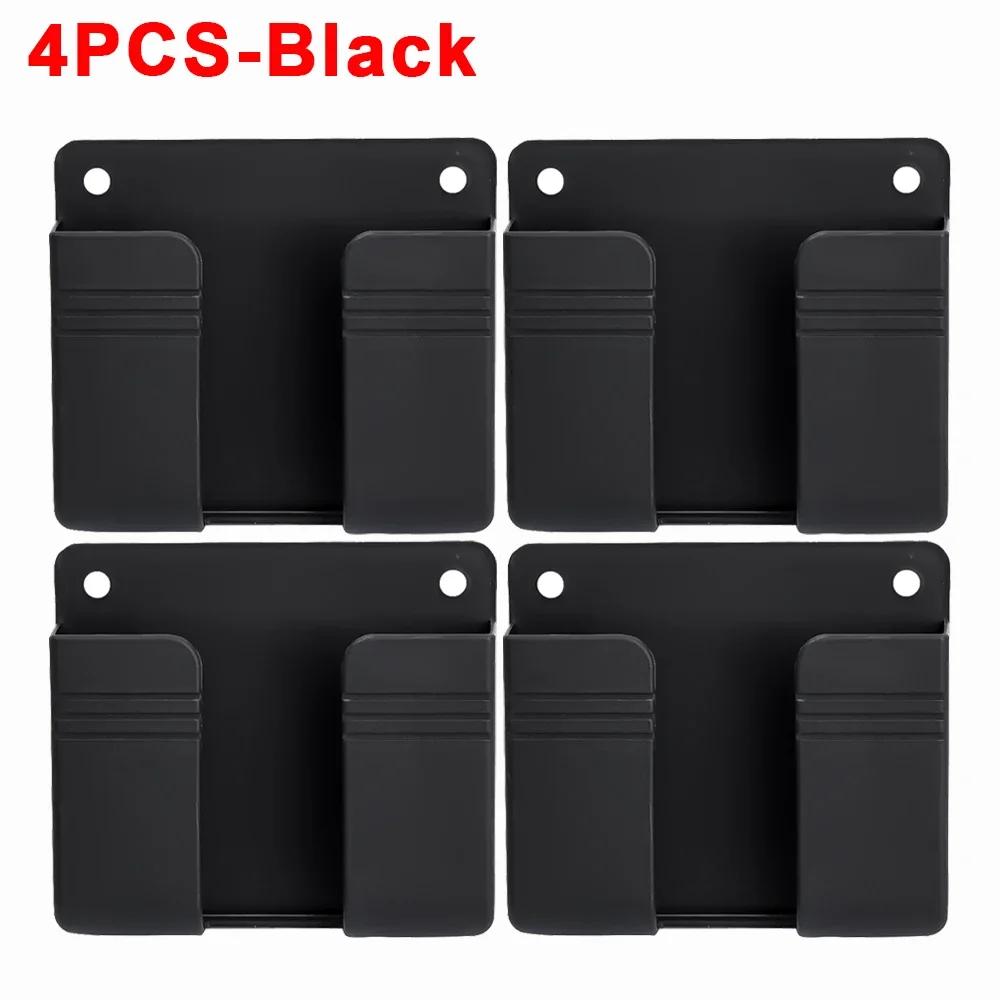 4Pcs Wall Mounted Storage Box Multifunction Punch Free Organizer TV Remote Control Mounted Mobile Phone Plug Charging Holder