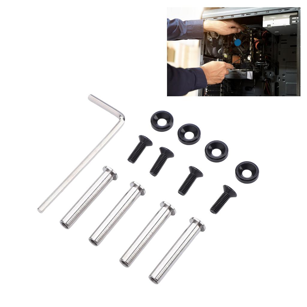 Computer Case Fan Screws Color Anodizing CPU Fan Screws Stainless Steel PC Cooling Fan Mount Screws Kit with Washers